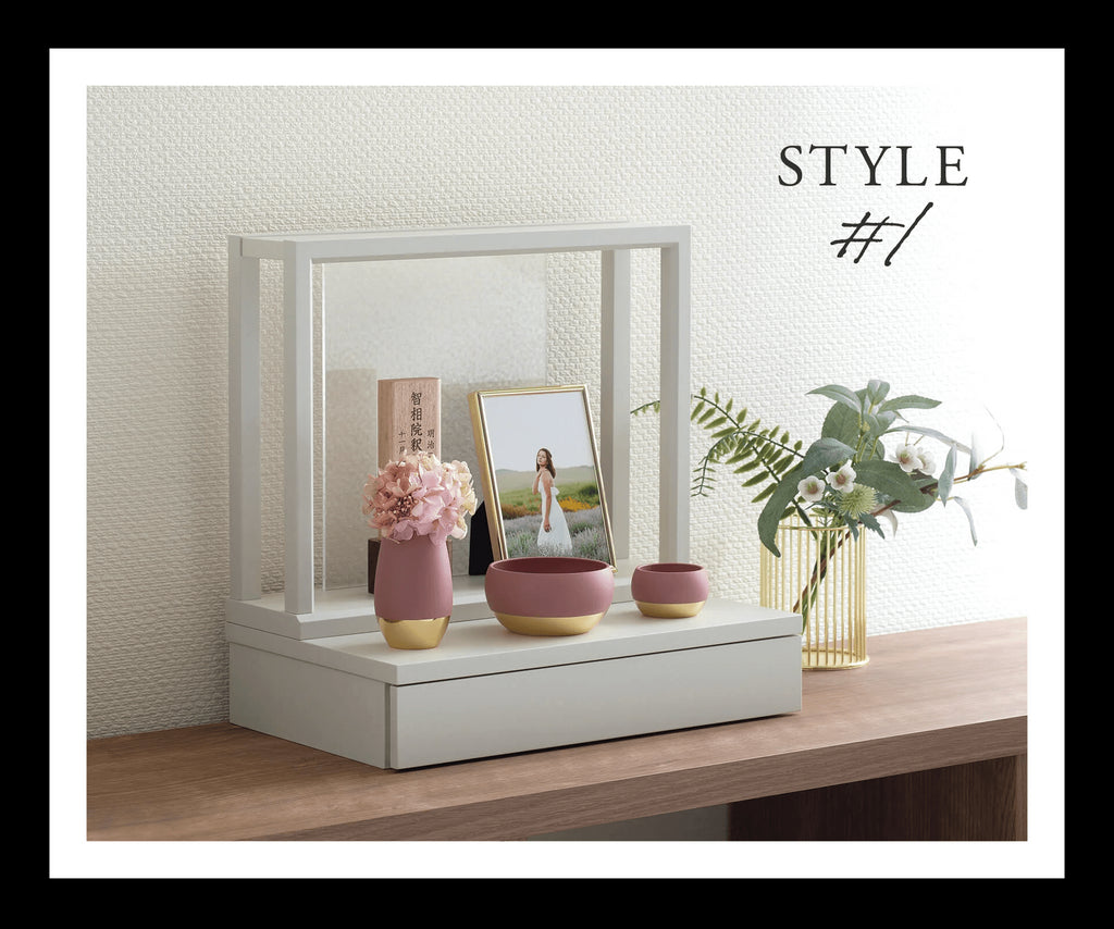 ホワイトにピンクが映える、<br>シンプルエレガント