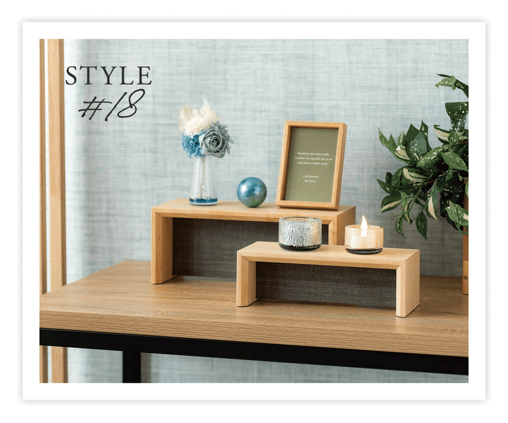 飾り棚感覚で手元供養を<br>ブルーでさりげなくリンクしたコーディネート