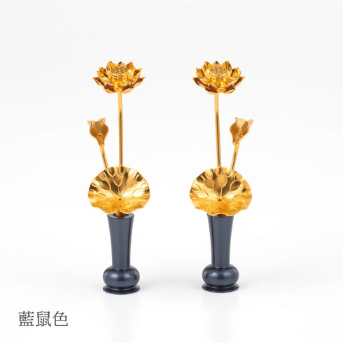 【お花】アルミ豆常花 金色 左右2本セット SB30