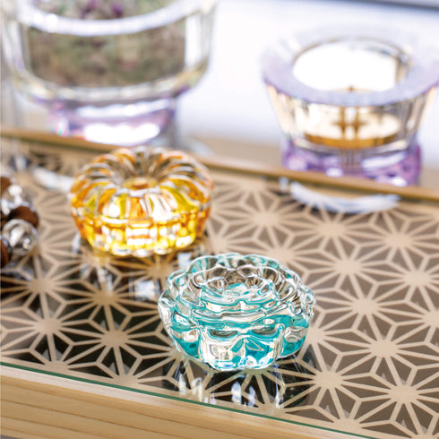 【お供え皿】 ひのき 麻の葉&ガラス SB33