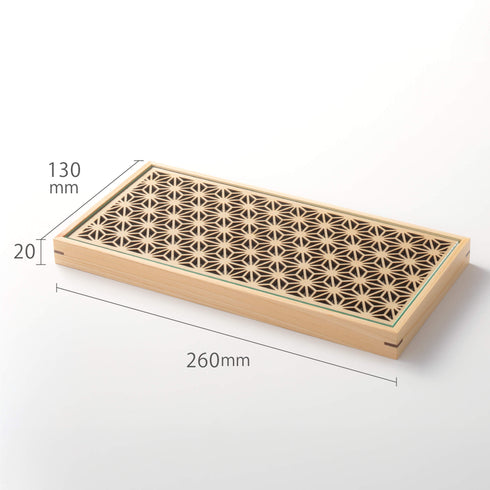 【お供え皿】 ひのき 麻の葉&ガラス SB33