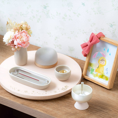 【手元供養 セット】シンプル ミモザセット りん付 SET007