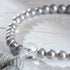 【念珠】グレー淡水真珠 片手8mm 水晶仕立 本絹頭房 SN004