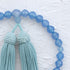 【念珠】ブルーカルセドニージュエリーカット 片手8mm 共仕立 本絹頭房 SN007