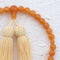 【念珠】オレンジアベンチュリン片手7mm 共仕立 本絹頭房 SN009
