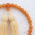 【念珠】オレンジアベンチュリン片手7mm 共仕立 本絹頭房 SN009