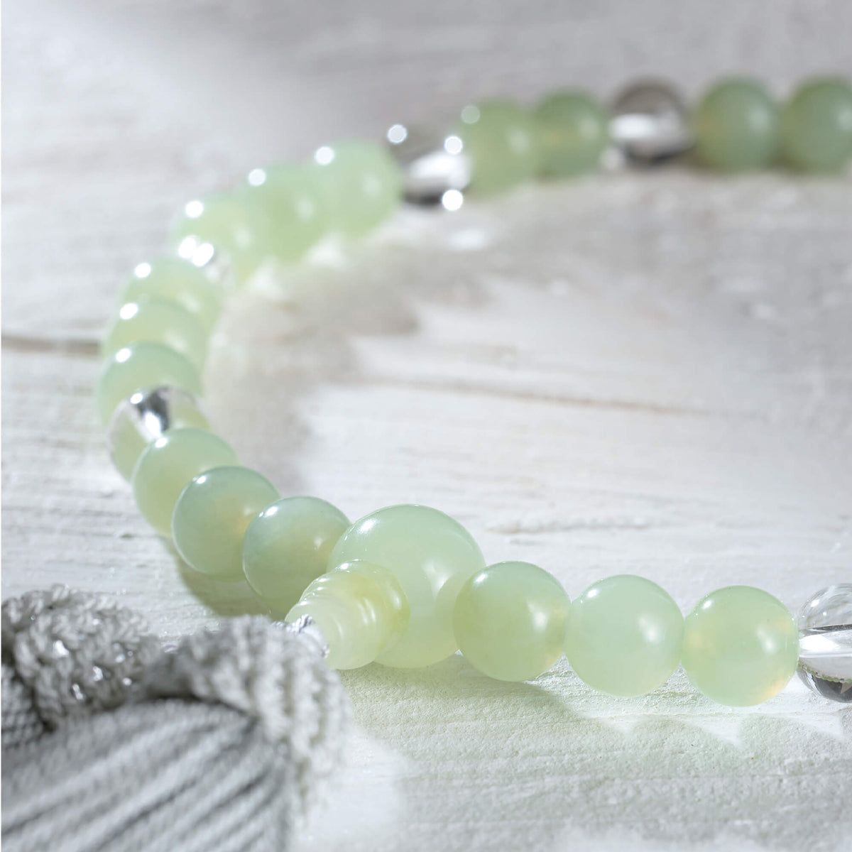 メアリ様、菅 叶和 PE＋　2枚 念珠】ニュージェイド片手7mm 水晶 本絹頭房 SN012 – 祈り百貨店