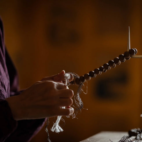 【念珠】桜瑪瑙 片手8mm 共仕立 本絹頭房 SN008