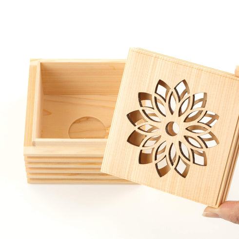 【ミニ骨壷・その他】こゆりシリーズ ライン透かし箱 T001