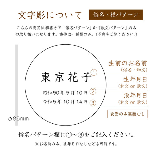 【お位牌】ルオントシリーズ 可愛い 丸位牌 雲・月 B001  彫代込