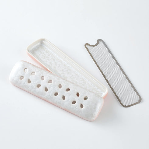 【香炉】花結晶 寝かせる線香皿 清水焼 中 SB68