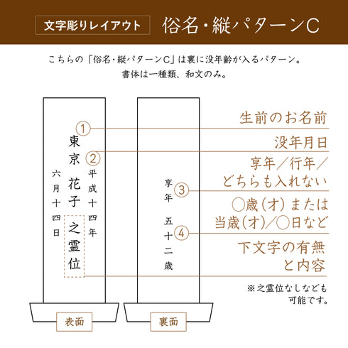 【お位牌】とおん B015 彫代込