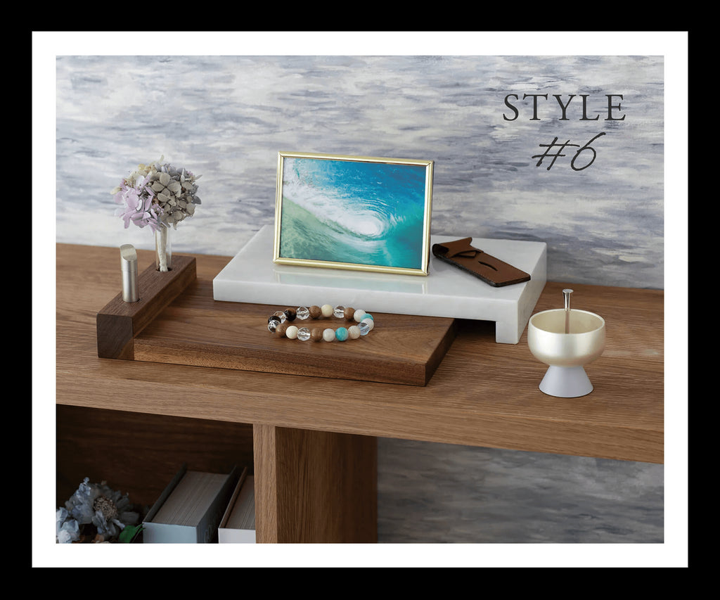 ラベンダー×ウォールナット<br>和室にも合う落ち着きの供養コーデ