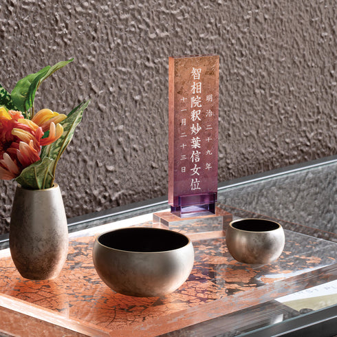 【お位牌】こゆりシリーズ  アクリル位牌 　祈光（きこう）　B017