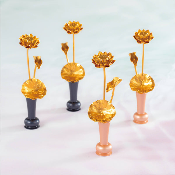 【お花】アルミ豆常花　金色　左右2本セット　SB30